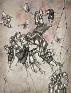 'Untitled' - 25 x 32.5 cm, crayon & pencil- Ruzena Outsider Artist