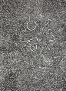 David Abisror :'Untitled' c.2009  pencil on paper,  19 x 14.5 ins - Outsider Art