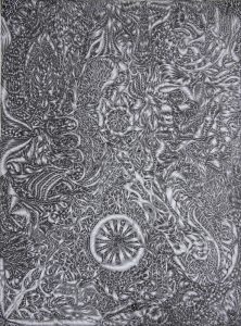 David Abisror :'Untitled' c.2009  pencil on paper, 14 x 10 ins - Outsider Art