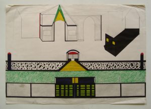 Albert - 'Untitled', 2007, 20 x 30 inches, ink on found paper - Outsider Art