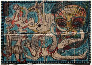 Noviadi Angkasapura: 'Untitled' c.2013 mixed media on found card