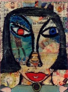 Anne Grgich :'Photonic Kat Fly' - 2002, Mixed Media on Canvas, 12 x 16 ins