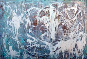 Benjamin Brown :'iele' 2016, Reclaimed wood, Found paint - 30.5 x 45.5 Inches