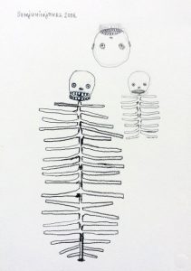 Benjamin Jones : 'Three' 2006, graphite on paper, 14.5 x 10.5 ins