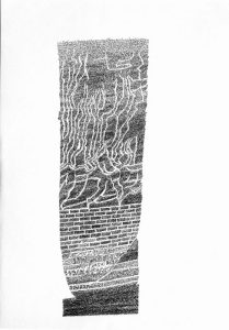 Nick Blinko - Original drawing from the recently published book 'Visions of Pope Adrian 37th'  ink  8.25 x 5.75 ins