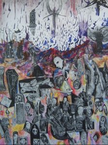 Nick Blinko - 'Untitled', 16.5 x 11.75 ins, coloured inks on paper