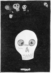 Nick Blinko - Original drawing from the recently published book 'Visions of Pope Adrian 37th'  ink  8.25 x 5.75 ins