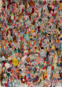 Nick Blinko - 'Untitled' c.1997 mixed media on paper  16 x 11.5 ins