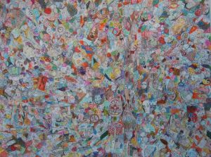 Nick Blinko - 'Untitled', 12 x 16.5 ins, coloured inks on paper