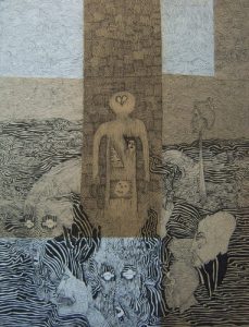 Nick Blinko - 'Untitled', 9.75 x 7.5 ins, ink on card