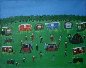 Michael Brien :'Gypsy Camp' - 2007, oil on canvas - self-taught