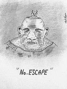 Charles Bronson : 'No Escape' - c.2000, pen and pencil, 5 x 3 ins
