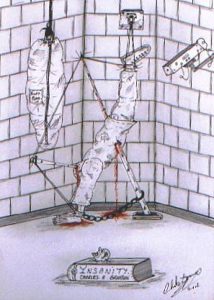 Charles Bronson : 'Insanity' - c.2000, pen and pencil, 5 x 3 ins