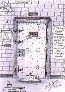 Charles Bronson : 'Isolation' - c.2000, pen and pencil, 5 x 3 ins