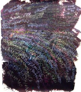 David Byrne :'Untitled' 2012  mixed media on paper  32 x 32 ins - Outsider Art