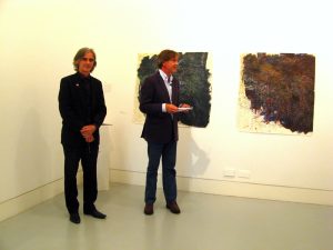 Stefab Van Raay, Director of Pallant House, and curator Marc Steene open the 'Outside In: London' exhibition at The Gallery, Southwark Park, 15th August 2012