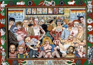 Joe Coleman :'Born to Times with Misery' - Acrylic, 24 x 17 ins