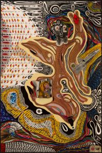 JJ Cromer - 'A Few Rushing Needs' 2012, 30 in. x 20 in. - mixed media on paper - ID#CR04