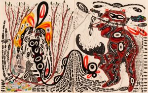 JJ Cromer - 'Stirred with The Sun' 2011-2012, 11.5 in. x 18 in. - mixed media on paper - ID#CR05