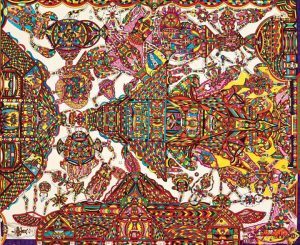 Johnny Culver :'Untitled' mixed media 24 x 34 ins