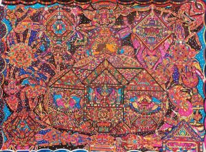 Johnny Culver :'Untitled' 2012 mixed media on paper 28 x 35 ins