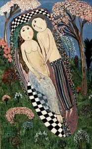 Dora Holzhandler :'Spring Lovers' - 1997, Oil on canvas, 100 x 70 cm