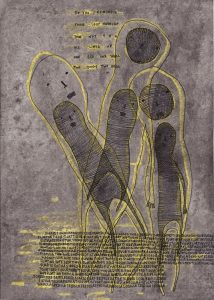 Alan Doyle 'Untitled' 2012, 8.3 x 5.9 ink and wax crayon on paper