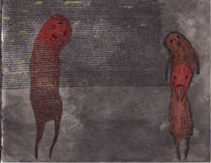 Alan Doyle 'Untitled' 2012, 10.4 x 8.3 ink and wax crayon on paper