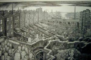 Eric Jiani :'Untitled' - ink, 20 x 28 inches