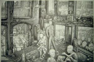 Eric Jiani :'Untitled' - ink, 20 x 28 inches