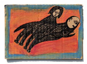 Kianoosh Ghadi: 'Untitled' 2012   ink on card  4.75 x 6.75 ins - Outsider Art