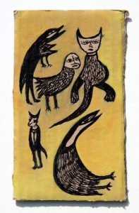 Kianoosh Ghadi: 'Untitled' 2013   ink on card  5.75 x 3.25 ins - Outsider Art