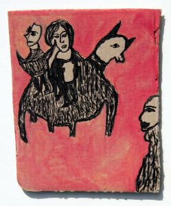 Kianoosh Ghadi: 'Untitled' c.2013  ink on card  5.25 x 4.25 ins - Outsider Art