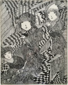 Madge Gill c.1940 ink on card 24 x 20 in - outsider art