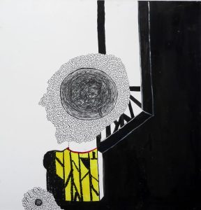 Adam Grippo :'Untitled' 2013, ink, gouche & oil, 20 x 20 in