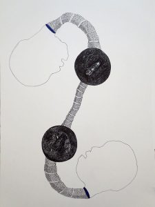 Adam Grippo :'Untitled' 2013, ink, 24 x 14 in