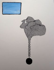 Adam Grippo :'Untitled' 2014, ink and acrylic, 25 x 20 in