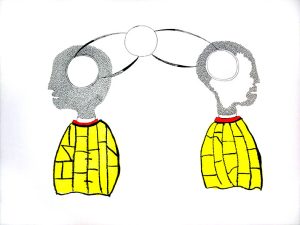 Adam Grippo :'Untitled' 2016, ink and acrylic, 40 x 30 in