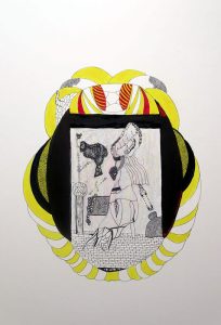 Adam Grippo :'Untitled' 2013, ink, gouche & oil, 25 x 20 in