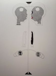 Adam Grippo :'Untitled' 2016, ink and acrylic, 30 x 40 in