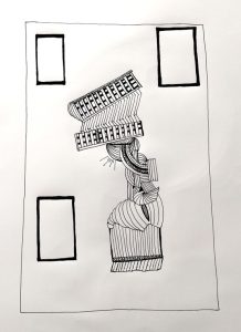 Adam Grippo :'Untitled' 2016, ink , 30 x 40 in