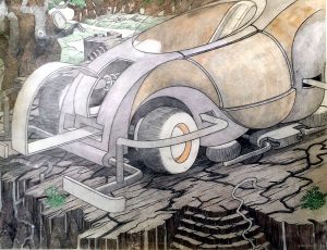 William A. Hall :'Untitled'  ink  11.5 x 8 ins