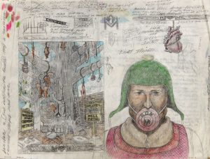 William A. Hall 'Untitled' 2008  pencil & crayon  11 x 14 ins  Reproduced: 'The Visionary Art of William A Hall', Colin Rhodes, published 2016