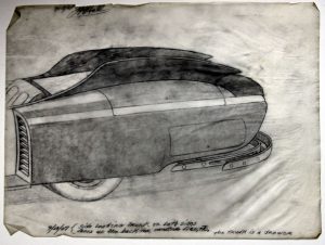 William A. Hall :'Untitled'  ink  11.5 x 8 ins,  American Folk Art  Museum collection