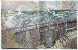 William A. Hall :'Untitled'  ink  11.5 x 8 ins