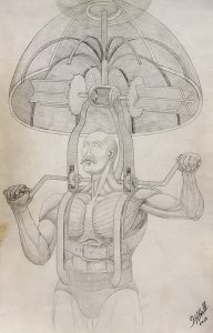 William A. Hall :'Untitled'  2015  pencil  17 x 11 ins