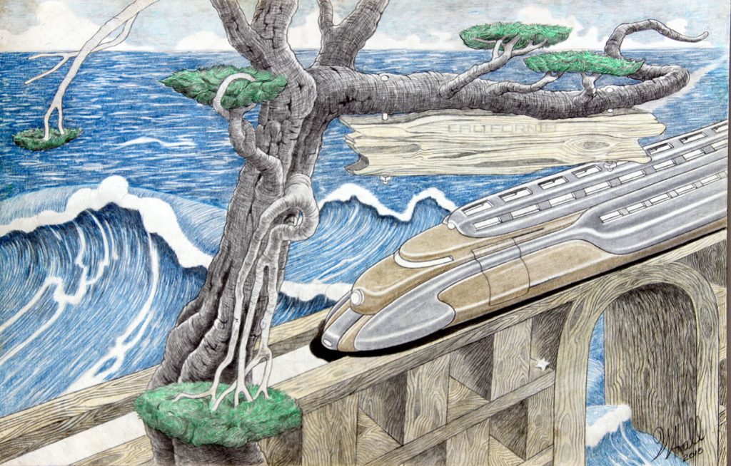 William A. Hall :'Untitled' 2015  pencil & crayon  11 x 17 in  Reproduced: The Visionary Art of William A Hall (front cover)