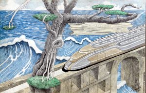 William A. Hall :'Untitled' 2015  pencil & crayon  11 x 17 in  Reproduced: The Visionary Art of William A Hall (front cover)