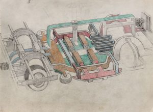 William A. Hall :'Untitled' 2010  pencil & crayon  9 x 12 in  Reproduced:  'The Visionary Art of William A Hall,' Colin Rhodes published 2016