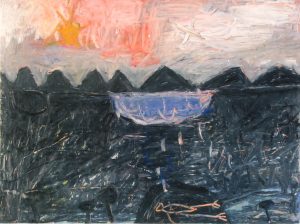 Stuart Hodkinson 'Untitled' c.1979  oil pastel on board  12 x 16 ins